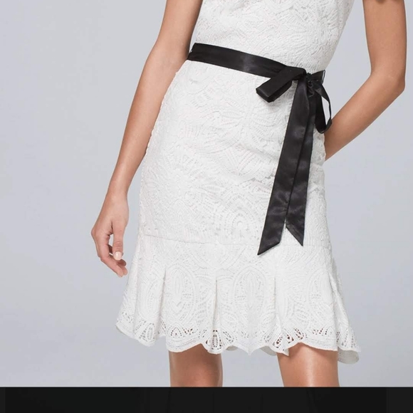 White House Black Market Lace Dress in White and Black - Picture 5 of 13